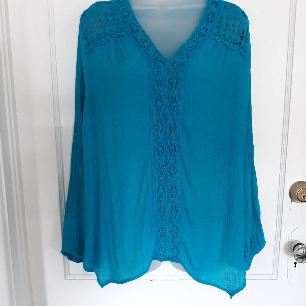 NEW DIRECTIONS Tunic Top Teal Size XL